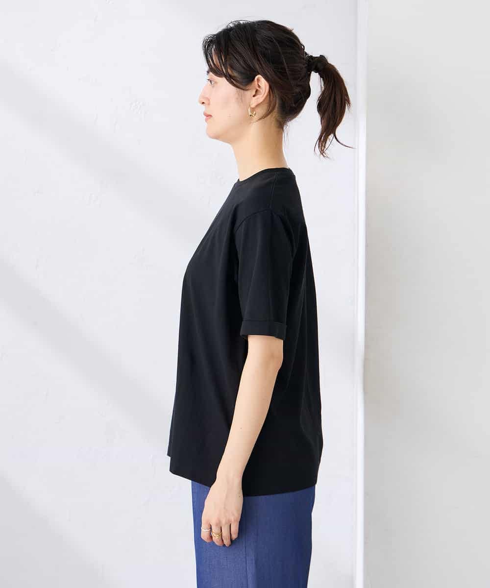 K6KGD30024 a.v.v(アー・ヴェ・ヴェ) 【接触冷感/UVカット/コットン100%/WEB限定】ロールアップハーフスリーブTシャツ ライトイエロー