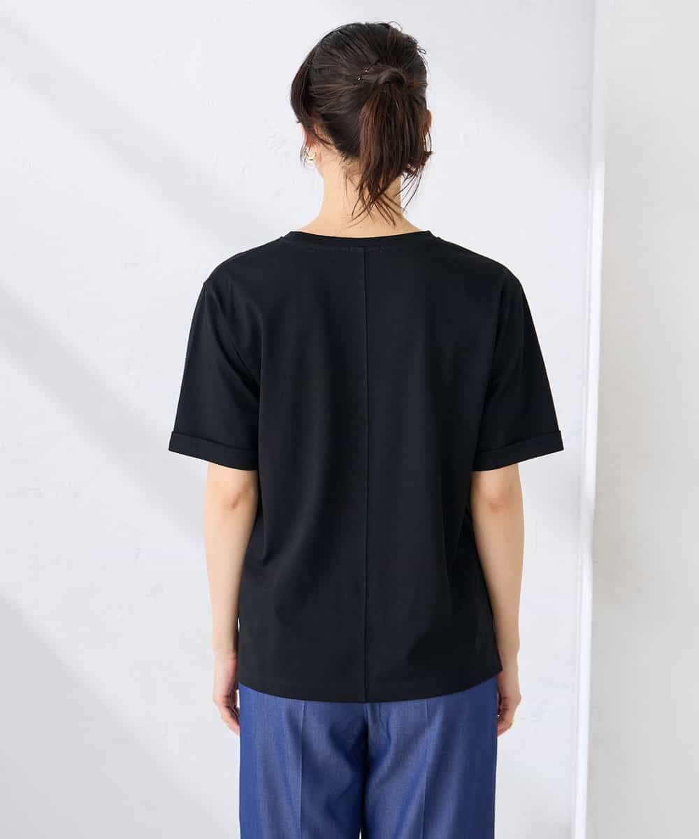 K6KGD30024 a.v.v(アー・ヴェ・ヴェ) 【接触冷感/UVカット/コットン100%/WEB限定】ロールアップハーフスリーブTシャツ ライトイエロー