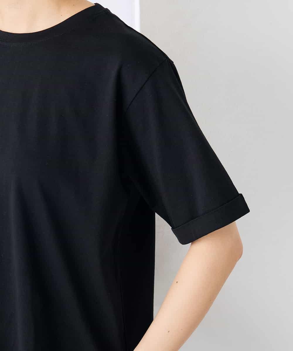 K6KGD30024 a.v.v(アー・ヴェ・ヴェ) 【接触冷感/UVカット/コットン100%/WEB限定】ロールアップハーフスリーブTシャツ ライトイエロー