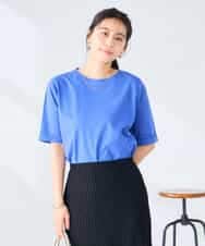 K6KGD30024 a.v.v(アー・ヴェ・ヴェ) 【接触冷感/UVカット/コットン100%/WEB限定】ロールアップハーフスリーブTシャツ ブルー