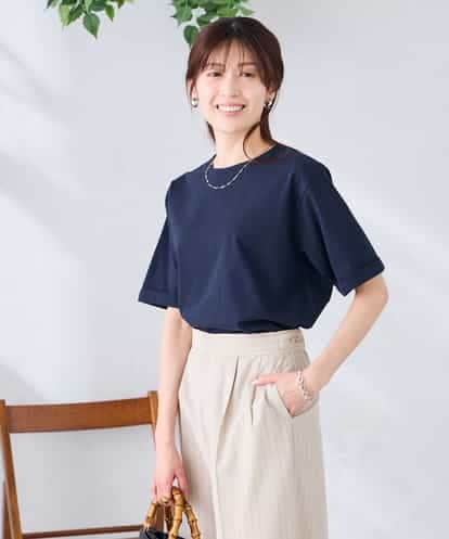 K6KGD30024 a.v.v 【接触冷感/UVカット/コットン100%/WEB限定】ロールアップハーフスリーブTシャツ