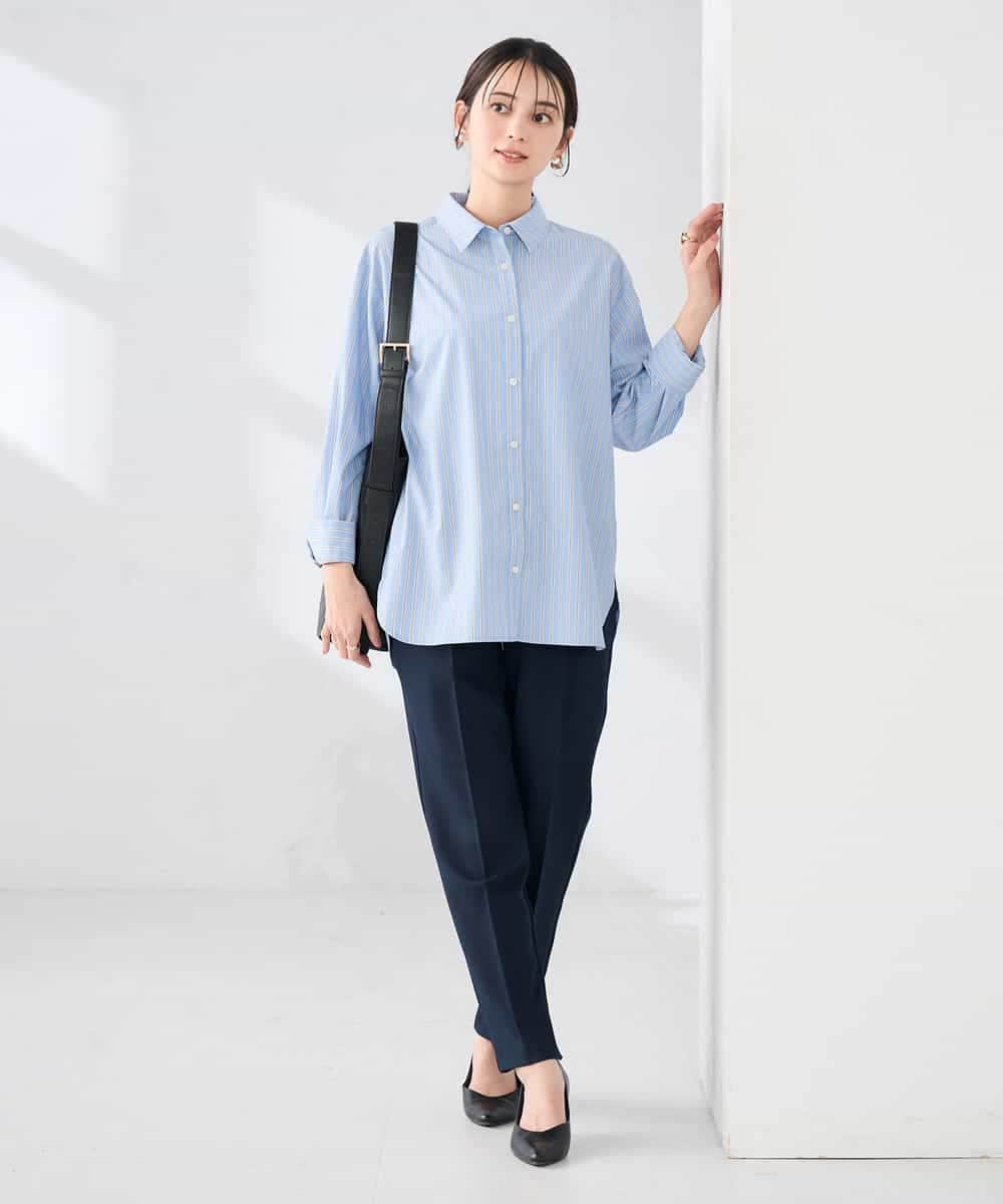 K6LFD70049 a.v.v(アー・ヴェ・ヴェ) 【WEB限定/支持率NO.1/イージーケア/ストレッチ】スッキリ見えテーパードパンツ ブラック