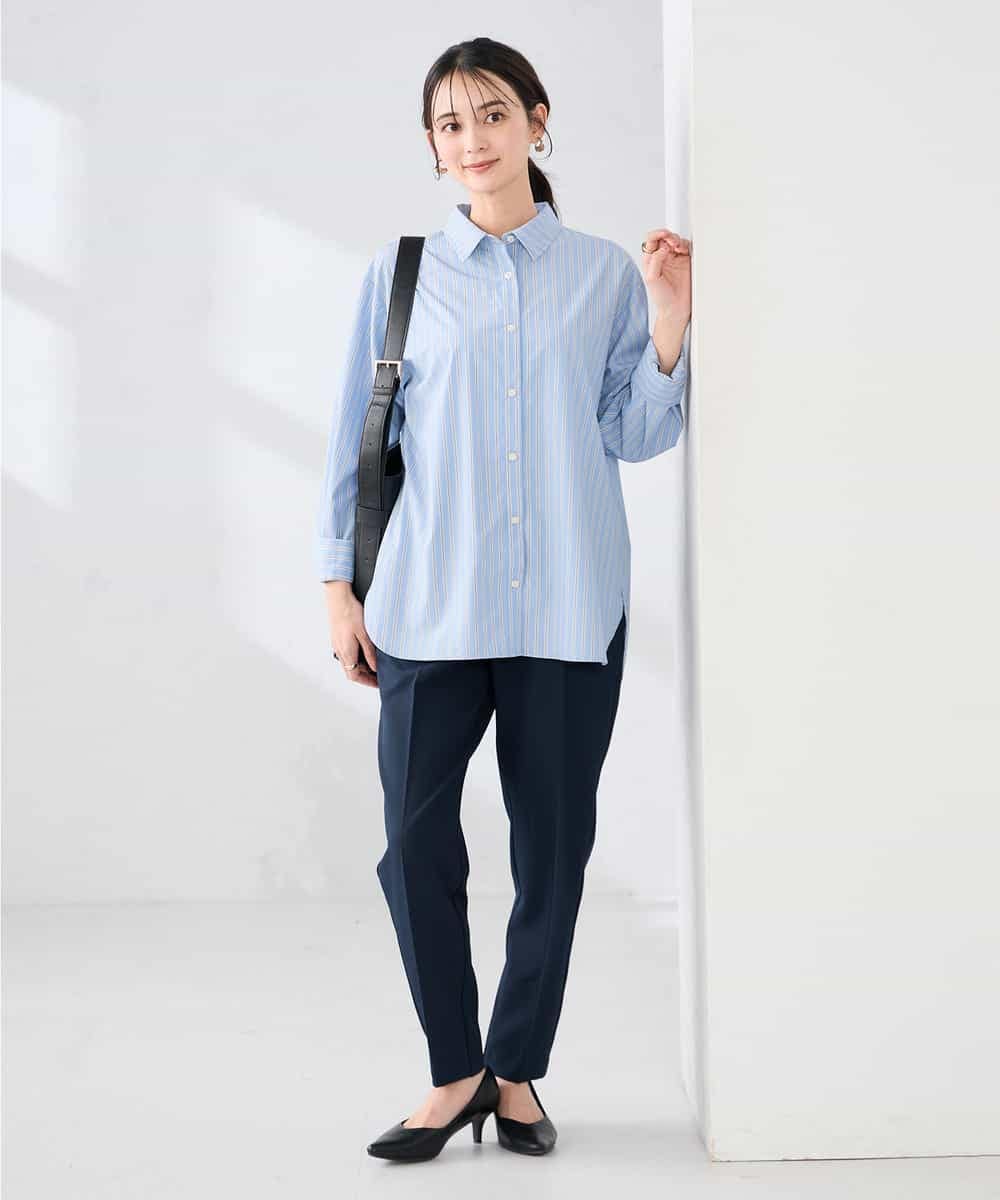 K6LFD70049 a.v.v(アー・ヴェ・ヴェ) 【WEB限定/支持率NO.1/イージーケア/ストレッチ】スッキリ見えテーパードパンツ ブラック