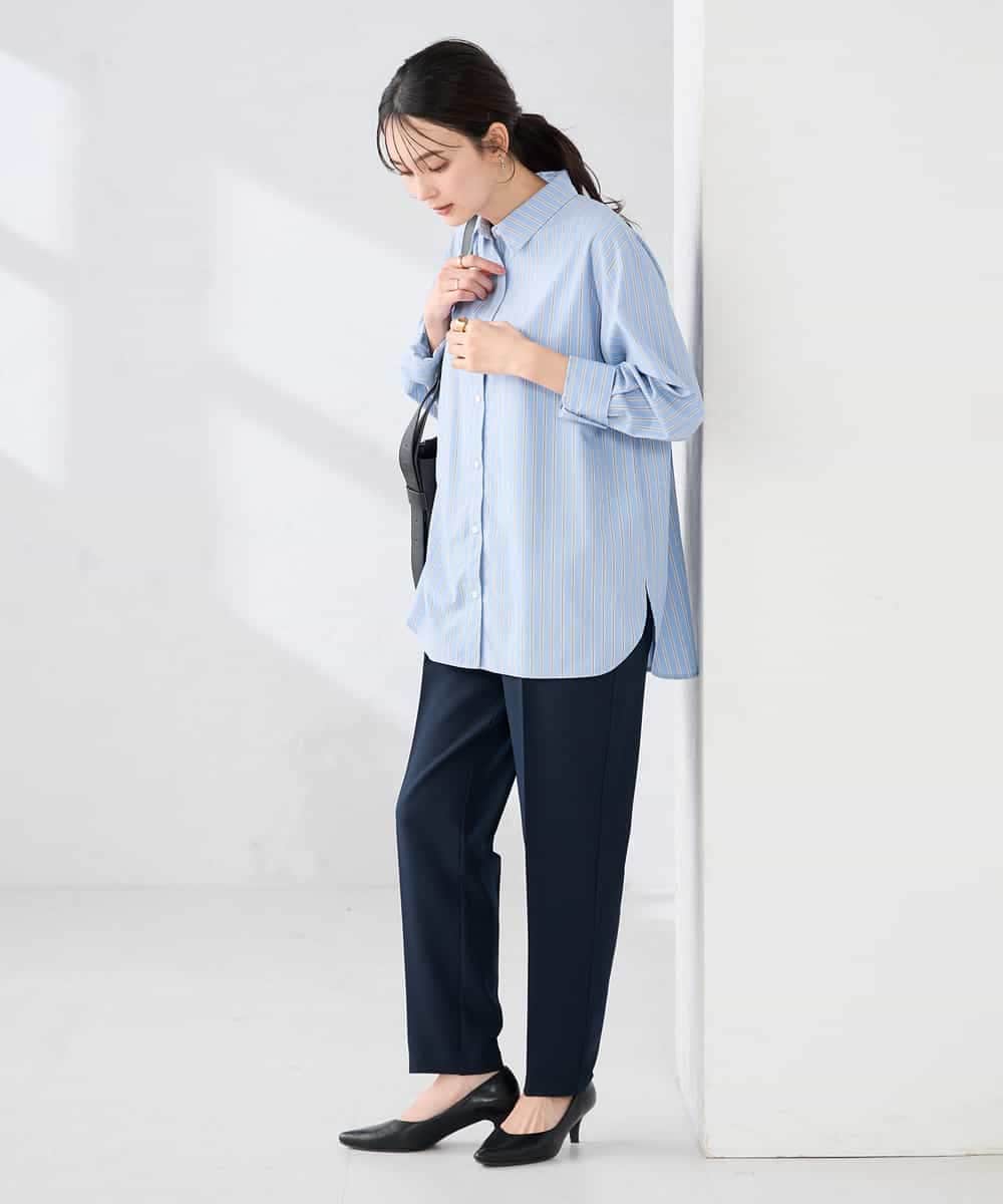 K6LFD70049 a.v.v(アー・ヴェ・ヴェ) 【WEB限定/支持率NO.1/イージーケア/ストレッチ】スッキリ見えテーパードパンツ ブラック