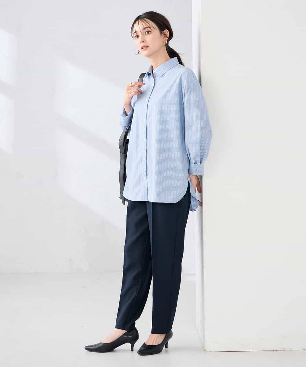 K6LFD70049 a.v.v(アー・ヴェ・ヴェ) 【WEB限定/支持率NO.1/イージーケア/ストレッチ】スッキリ見えテーパードパンツ ブラック