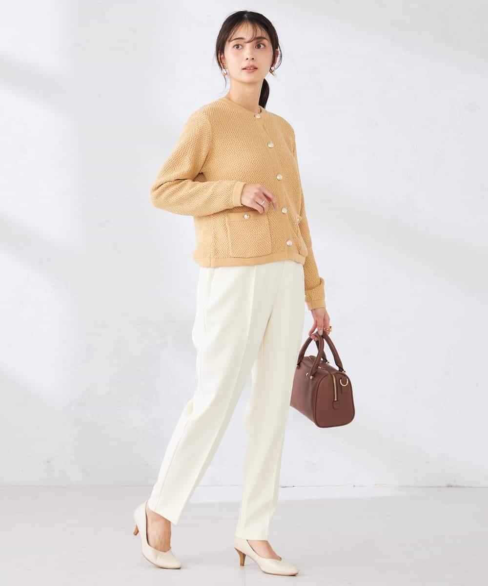 K6LFD70049 a.v.v(アー・ヴェ・ヴェ) 【WEB限定/支持率NO.1/イージーケア/ストレッチ】スッキリ見えテーパードパンツ ブラック