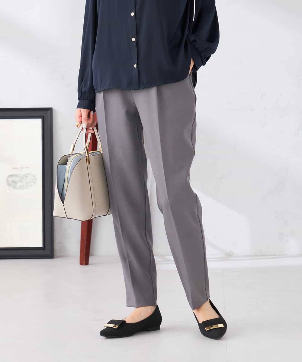 K6LFD70049 a.v.v(アー・ヴェ・ヴェ) 【WEB限定/支持率NO.1/イージーケア/ストレッチ】スッキリ見えテーパードパンツ ブラック