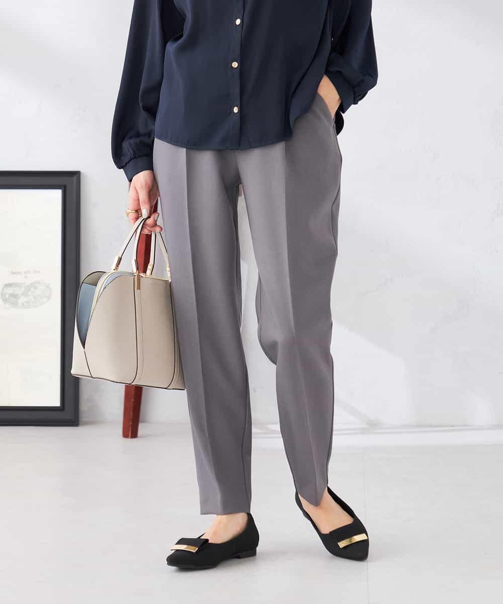 K6LFD70049 a.v.v(アー・ヴェ・ヴェ) 【WEB限定/支持率NO.1/イージーケア/ストレッチ】スッキリ見えテーパードパンツ ブラック