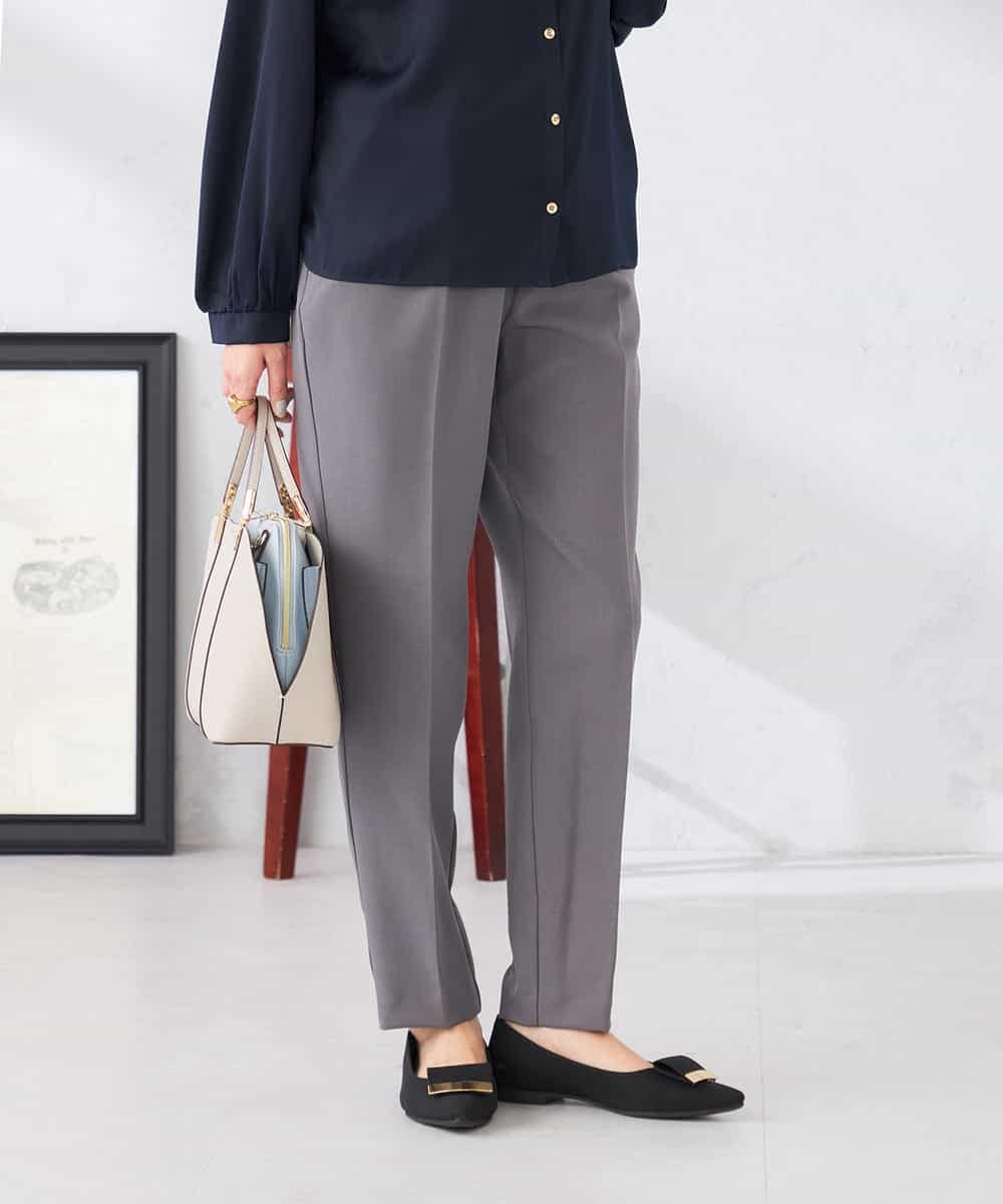 K6LFD70049 a.v.v(アー・ヴェ・ヴェ) 【WEB限定/支持率NO.1/イージーケア/ストレッチ】スッキリ見えテーパードパンツ ブラック