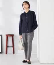 K6LFD70049 a.v.v(アー・ヴェ・ヴェ) 【WEB限定/支持率NO.1/イージーケア/ストレッチ】スッキリ見えテーパードパンツ ブラック