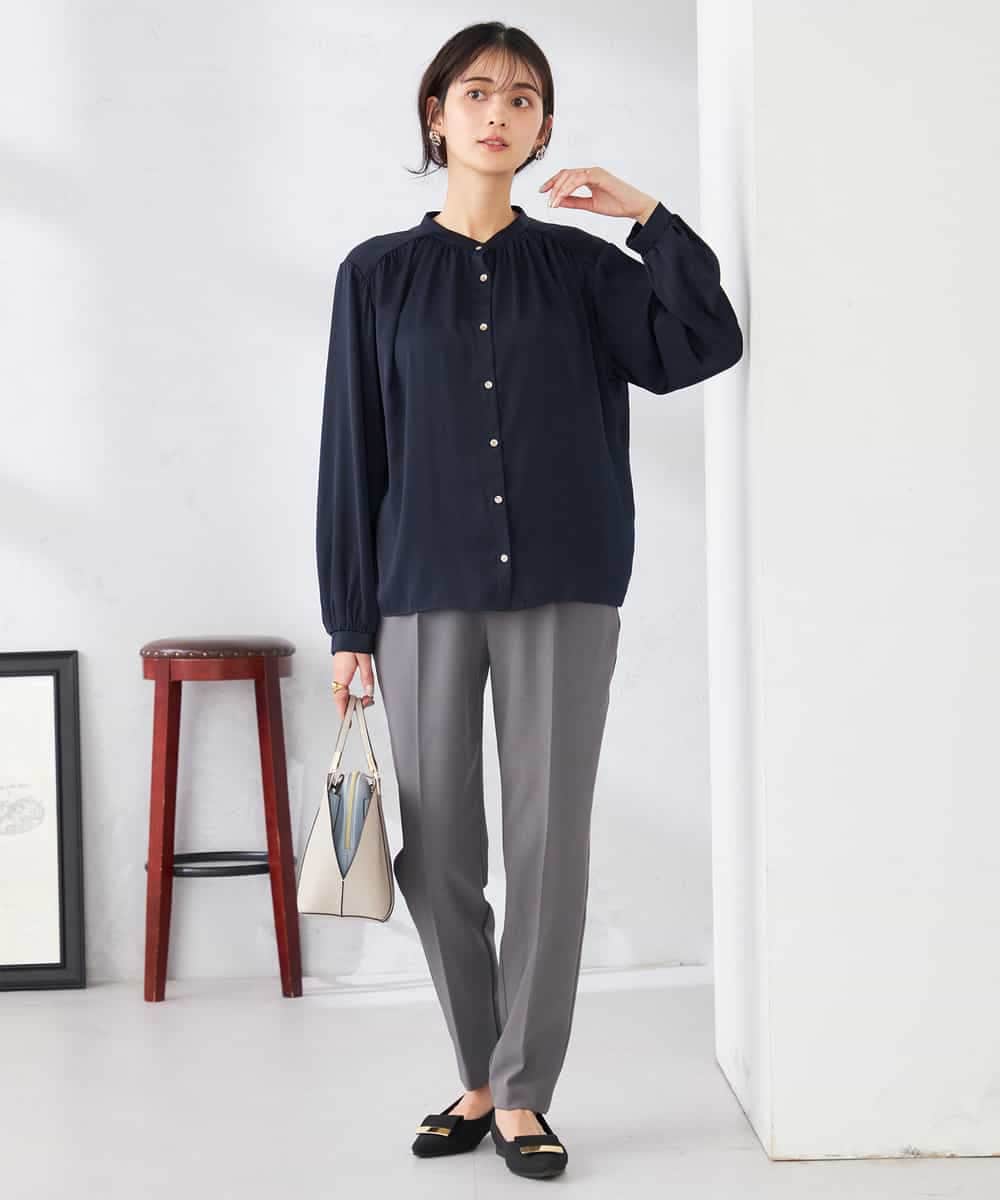 K6LFD70049 a.v.v(アー・ヴェ・ヴェ) 【WEB限定/支持率NO.1/イージーケア/ストレッチ】スッキリ見えテーパードパンツ ブラック