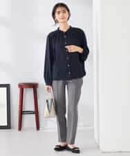 K6LFD70049 a.v.v(アー・ヴェ・ヴェ) 【WEB限定/支持率NO.1/イージーケア/ストレッチ】スッキリ見えテーパードパンツ ブラック