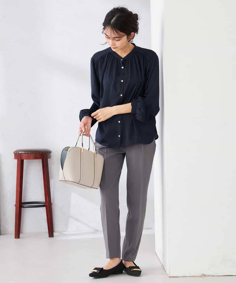 K6LFD70049 a.v.v(アー・ヴェ・ヴェ) 【WEB限定/支持率NO.1/イージーケア/ストレッチ】スッキリ見えテーパードパンツ ブラック