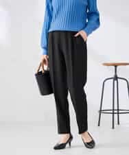 K6LFD70049 a.v.v(アー・ヴェ・ヴェ) 【WEB限定/支持率NO.1/イージーケア/ストレッチ】スッキリ見えテーパードパンツ ブラック