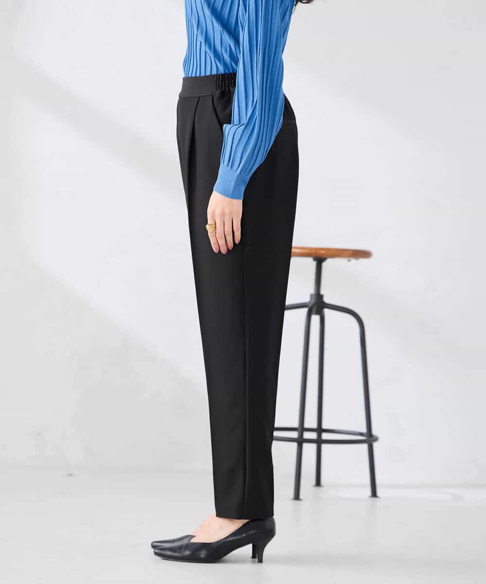 K6LFD70049 a.v.v(アー・ヴェ・ヴェ) 【WEB限定/支持率NO.1/イージーケア/ストレッチ】スッキリ見えテーパードパンツ ブラック