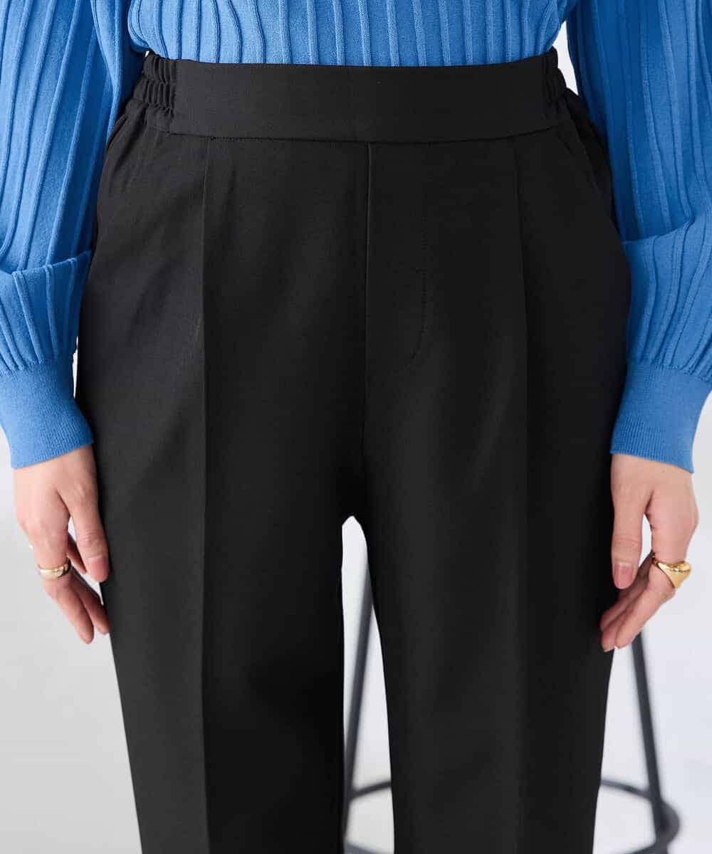 K6LFD70049 a.v.v(アー・ヴェ・ヴェ) 【WEB限定/支持率NO.1/イージーケア/ストレッチ】スッキリ見えテーパードパンツ ブラック