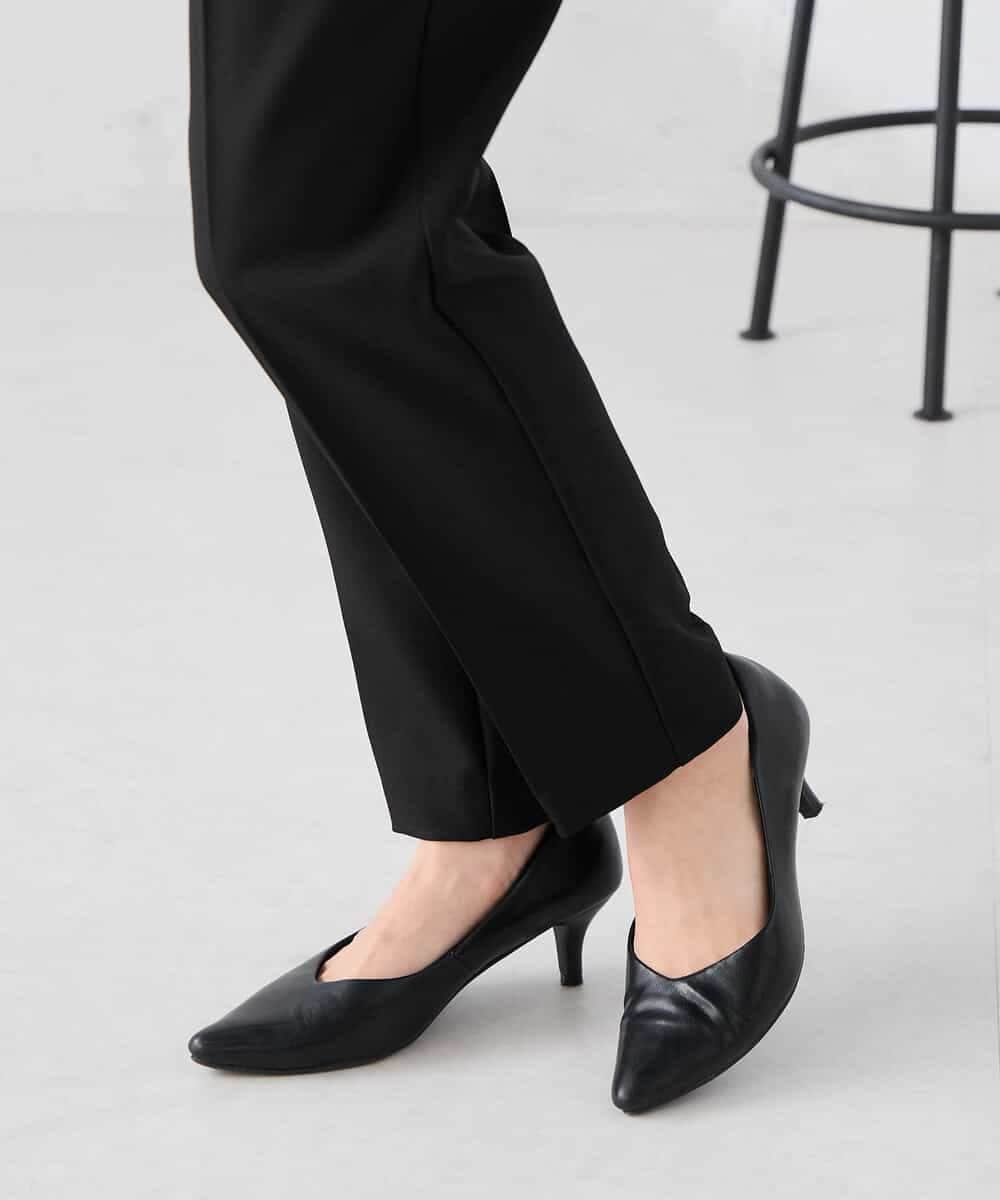 K6LFD70049 a.v.v(アー・ヴェ・ヴェ) 【WEB限定/支持率NO.1/イージーケア/ストレッチ】スッキリ見えテーパードパンツ ブラック