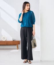 K6LFD71049 a.v.v(アー・ヴェ・ヴェ) 【WEB限定/支持率NO.1/イージーケア/ストレッチ】スッキリ見えウエストハトメワイドンツ ブラック