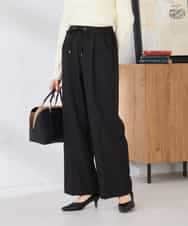 K6LFD71049 a.v.v(アー・ヴェ・ヴェ) 【WEB限定/支持率NO.1/イージーケア/ストレッチ】スッキリ見えウエストハトメワイドンツ ブラック