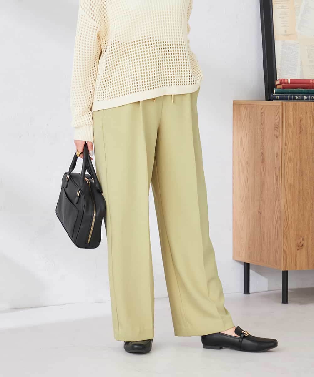 K6LFD71049 a.v.v(アー・ヴェ・ヴェ) 【WEB限定/支持率NO.1/イージーケア/ストレッチ】スッキリ見えウエストハトメワイドンツ ブラック