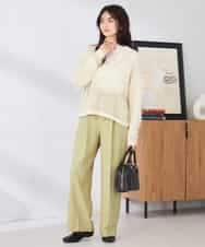 K6LFD71049 a.v.v(アー・ヴェ・ヴェ) 【WEB限定/支持率NO.1/イージーケア/ストレッチ】スッキリ見えウエストハトメワイドンツ ブラック