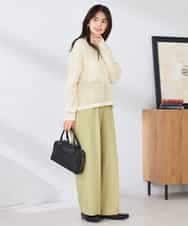 K6LFD71049 a.v.v(アー・ヴェ・ヴェ) 【WEB限定/支持率NO.1/イージーケア/ストレッチ】スッキリ見えウエストハトメワイドンツ ブラック