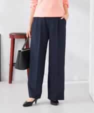 K6LFD71049 a.v.v(アー・ヴェ・ヴェ) 【WEB限定/支持率NO.1/イージーケア/ストレッチ】スッキリ見えウエストハトメワイドンツ ブラック