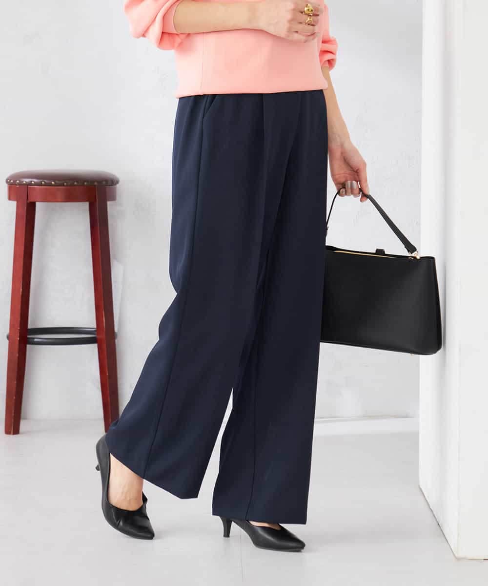 K6LFD71049 a.v.v(アー・ヴェ・ヴェ) 【WEB限定/支持率NO.1/イージーケア/ストレッチ】スッキリ見えウエストハトメワイドンツ ブラック