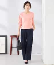 K6LFD71049 a.v.v(アー・ヴェ・ヴェ) 【WEB限定/支持率NO.1/イージーケア/ストレッチ】スッキリ見えウエストハトメワイドンツ ブラック