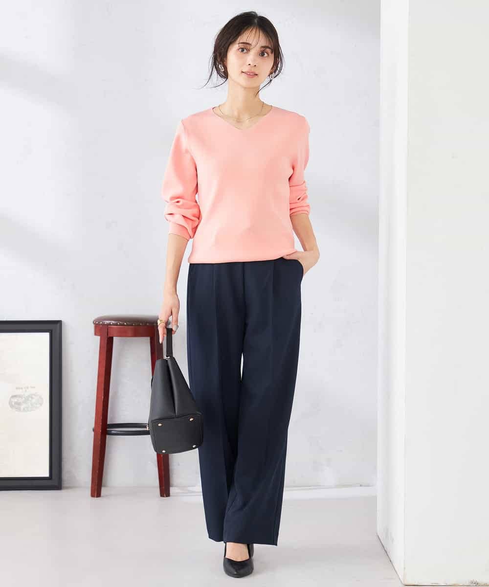 K6LFD71049 a.v.v(アー・ヴェ・ヴェ) 【WEB限定/支持率NO.1/イージーケア/ストレッチ】スッキリ見えウエストハトメワイドンツ ブラック