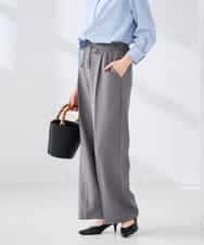 K6LFD71049 a.v.v(アー・ヴェ・ヴェ) 【WEB限定/支持率NO.1/イージーケア/ストレッチ】スッキリ見えウエストハトメワイドンツ ブラック