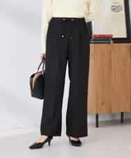 K6LFD71049 a.v.v(アー・ヴェ・ヴェ) 【WEB限定/支持率NO.1/イージーケア/ストレッチ】スッキリ見えウエストハトメワイドンツ ブラック