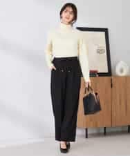 K6LFD71049 a.v.v(アー・ヴェ・ヴェ) 【WEB限定/支持率NO.1/イージーケア/ストレッチ】スッキリ見えウエストハトメワイドンツ ブラック