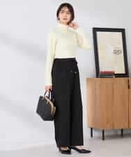 K6LFD71049 a.v.v(アー・ヴェ・ヴェ) 【WEB限定/支持率NO.1/イージーケア/ストレッチ】スッキリ見えウエストハトメワイドンツ ブラック