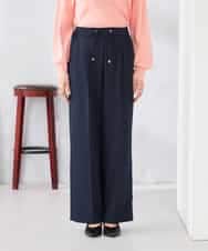 K6LFD71049 a.v.v(アー・ヴェ・ヴェ) 【WEB限定/支持率NO.1/イージーケア/ストレッチ】スッキリ見えウエストハトメワイドンツ ブラック