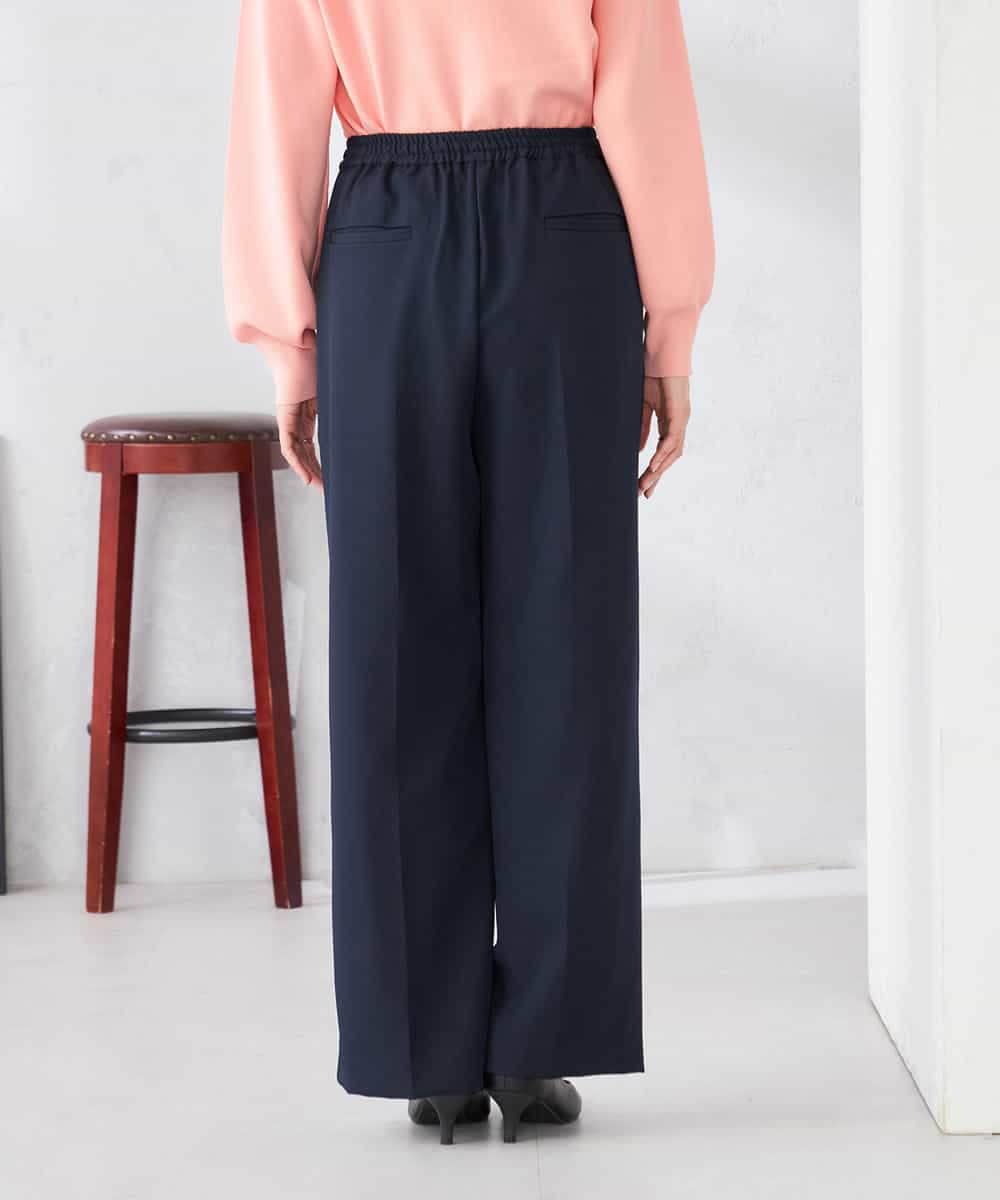 K6LFD71049 a.v.v(アー・ヴェ・ヴェ) 【WEB限定/支持率NO.1/イージーケア/ストレッチ】スッキリ見えウエストハトメワイドンツ ブラック