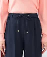 K6LFD71049 a.v.v(アー・ヴェ・ヴェ) 【WEB限定/支持率NO.1/イージーケア/ストレッチ】スッキリ見えウエストハトメワイドンツ ブラック