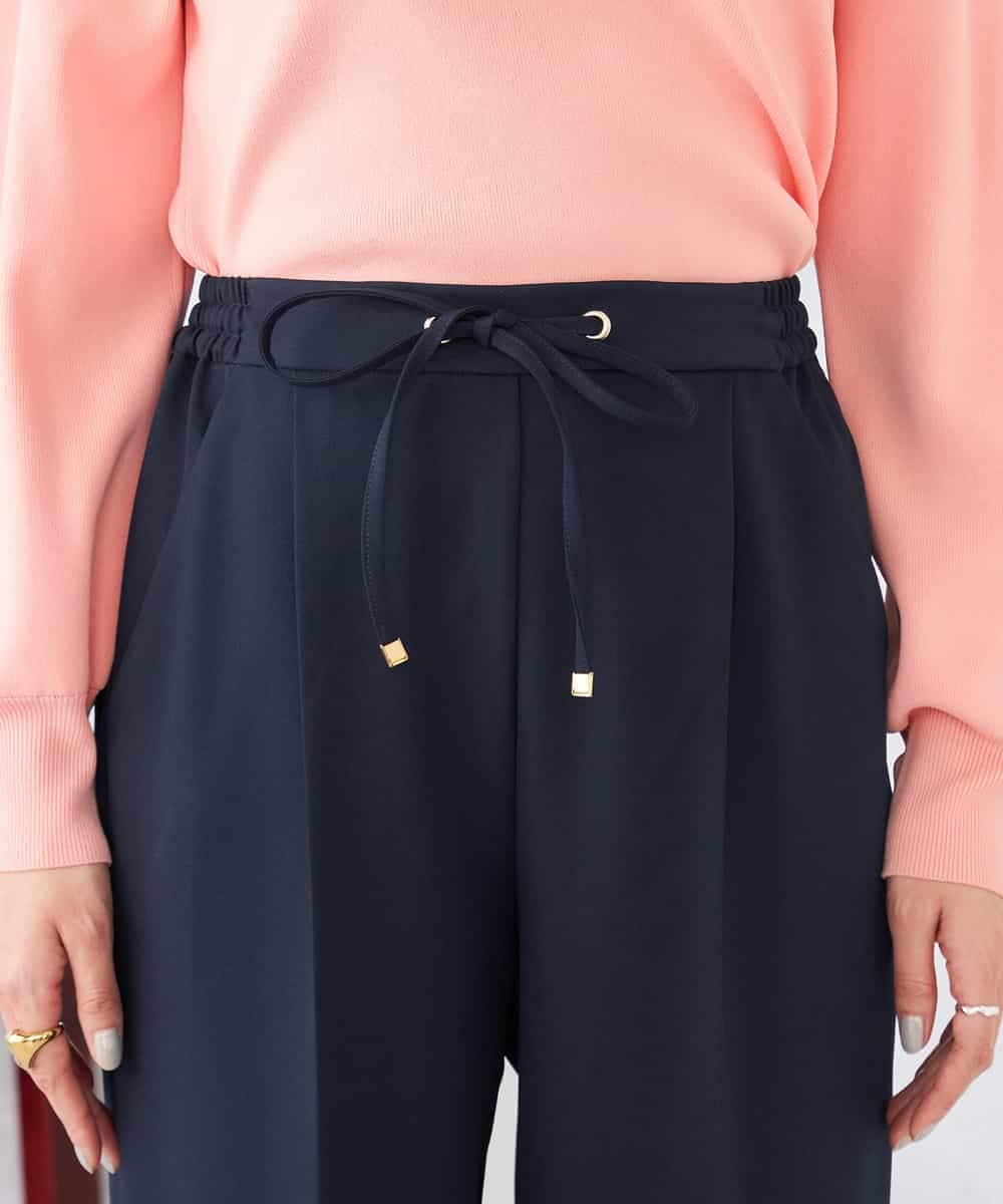 K6LFD71049 a.v.v(アー・ヴェ・ヴェ) 【WEB限定/支持率NO.1/イージーケア/ストレッチ】スッキリ見えウエストハトメワイドンツ ブラック