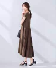 K6PHD05059 a.v.v(アー・ヴェ・ヴェ) 【WEB限定】バックティアードワンピース ブラウン