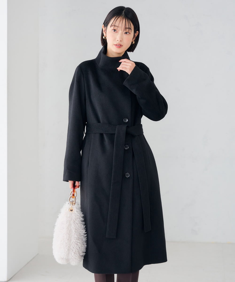 K6UAG03189 a.v.v(アー・ヴェ・ヴェ) 【WEB限定】2WAY 折り返し ラペル ロング コート ベージュ