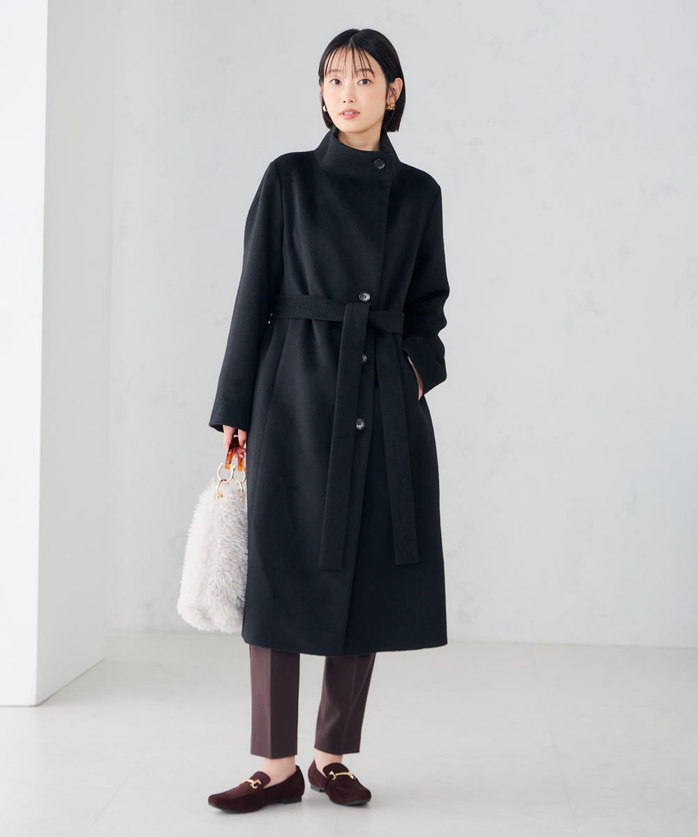 K6UAG03189 a.v.v(アー・ヴェ・ヴェ) 【WEB限定】2WAY 折り返し ラペル ロング コート ベージュ