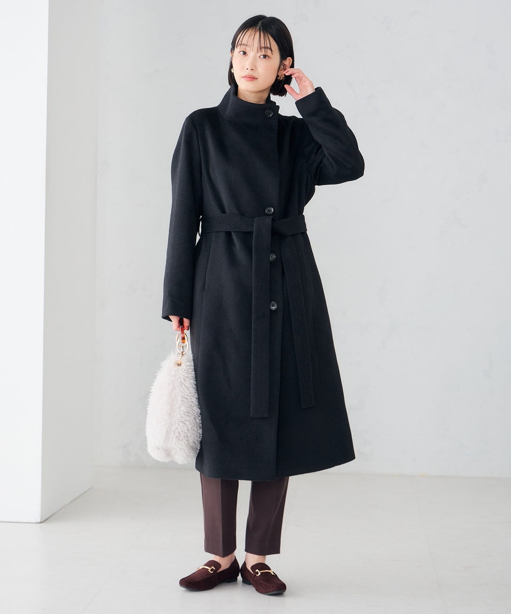 K6UAG03189 a.v.v(アー・ヴェ・ヴェ) 【WEB限定】2WAY 折り返し ラペル ロング コート ベージュ