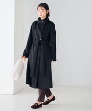 K6UAG03189 a.v.v(アー・ヴェ・ヴェ) 【WEB限定】2WAY 折り返し ラペル ロング コート ベージュ