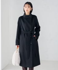 K6UAG03189 a.v.v(アー・ヴェ・ヴェ) 【WEB限定】2WAY 折り返し ラペル ロング コート ブラック