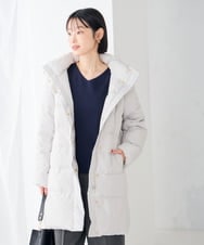 K6UBG11199 a.v.v(アー・ヴェ・ヴェ) 【WEB限定】フーテッド ロング ダウン コート ネイビー