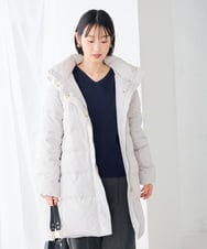 K6UBG11199 a.v.v(アー・ヴェ・ヴェ) 【WEB限定】フーテッド ロング ダウン コート ネイビー