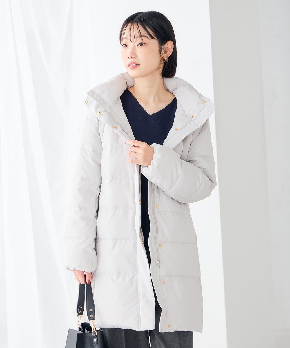 K6UBG11199 a.v.v(アー・ヴェ・ヴェ) 【WEB限定】フーテッド ロング ダウン コート ネイビー