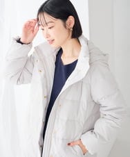 K6UBG11199 a.v.v(アー・ヴェ・ヴェ) 【WEB限定】フーテッド ロング ダウン コート ネイビー