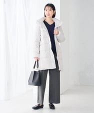 K6UBG11199 a.v.v(アー・ヴェ・ヴェ) 【WEB限定】フーテッド ロング ダウン コート ネイビー