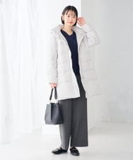 K6UBG11199 a.v.v(アー・ヴェ・ヴェ) 【WEB限定】フーテッド ロング ダウン コート ネイビー